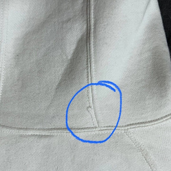 Roots Canada Athletics Women's White & Blue Flocked Graphic Beavers Hoodie Sz S - Picture 11 of 13